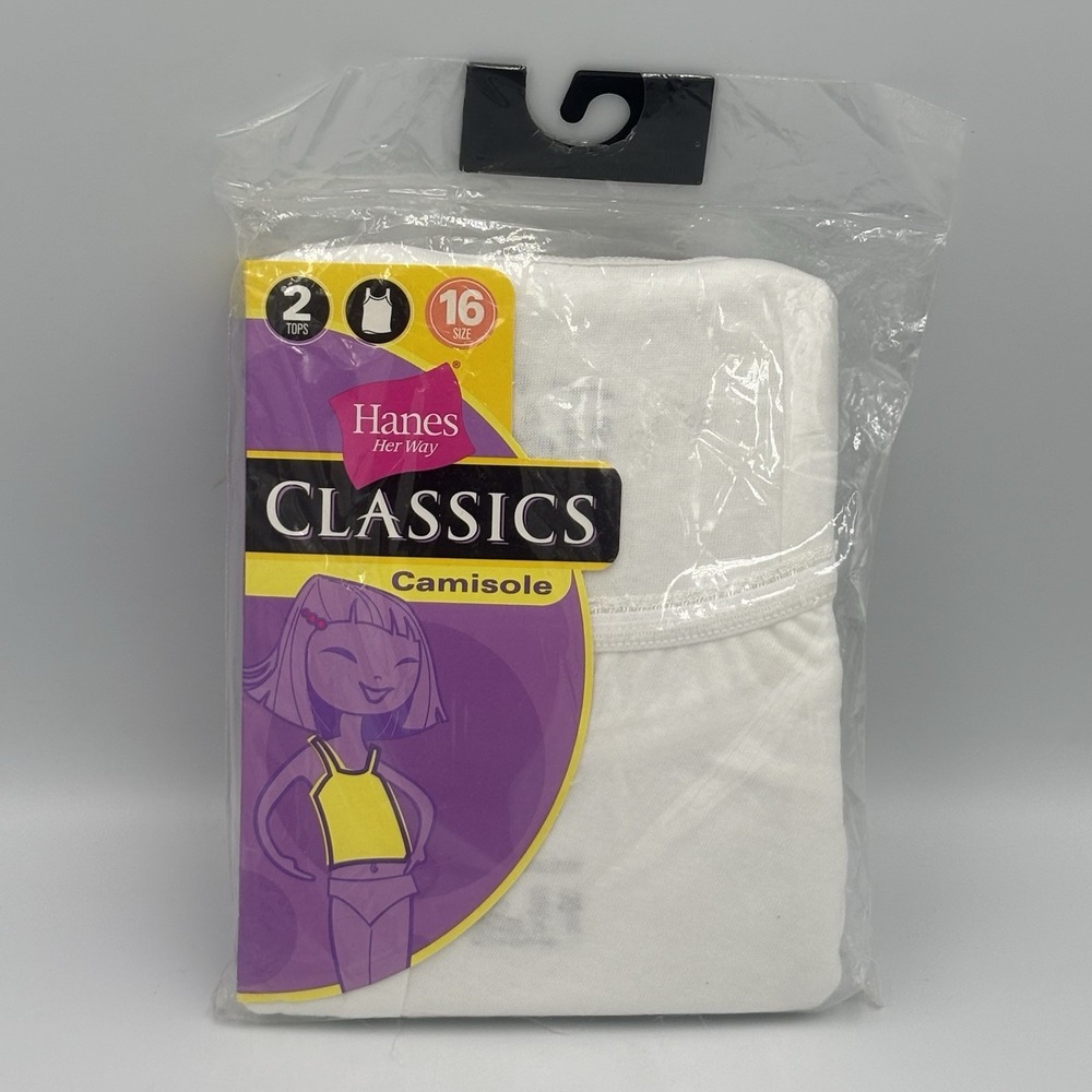 New 2003 Hanes Her Way Classics Camisole 2 Tops Size 16 NOS